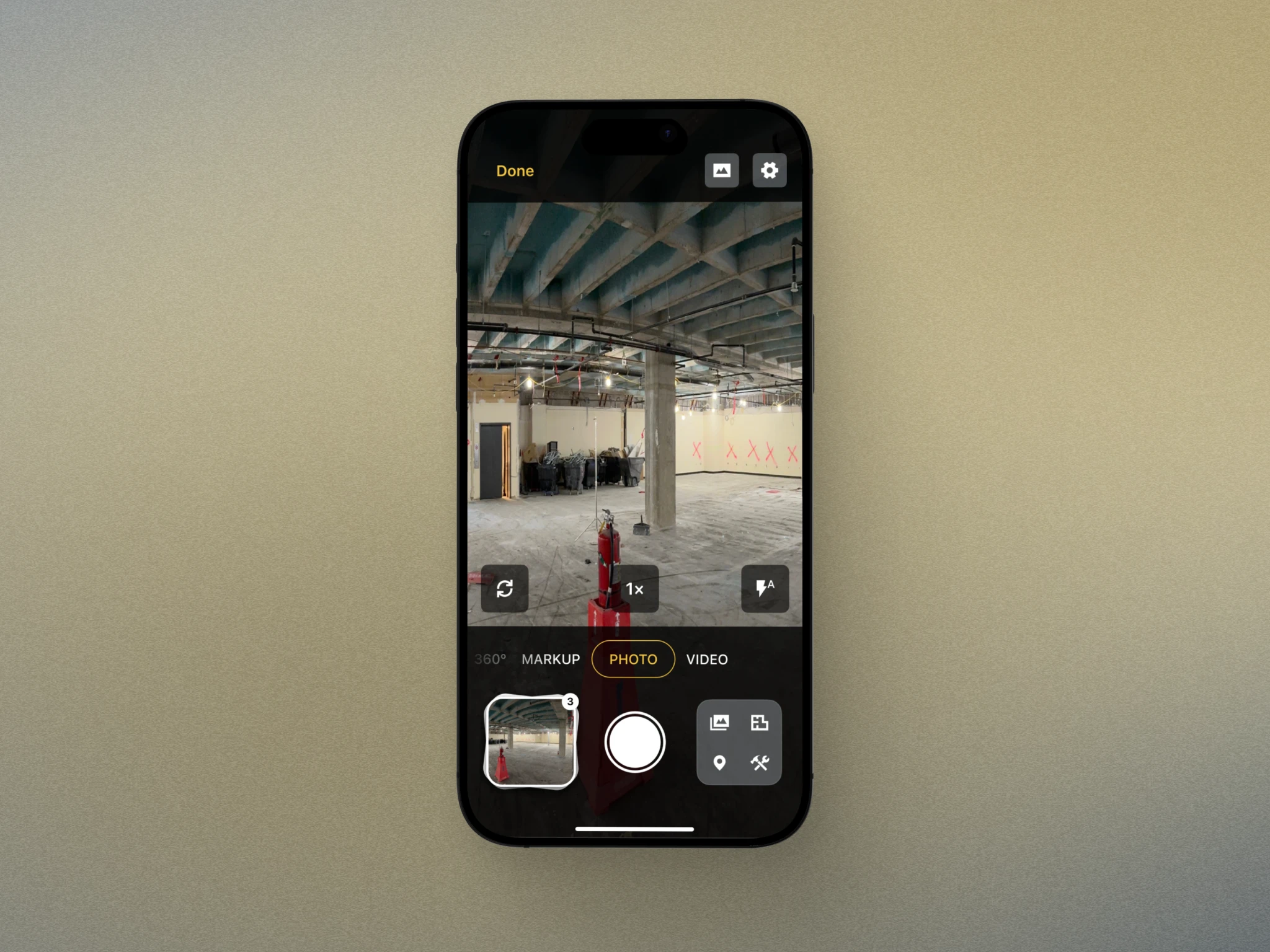 Procore camera redesign shown on an iPhone
