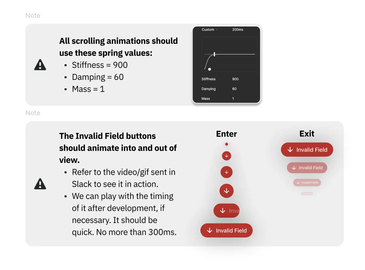 Jump To Button behavior design handoff
