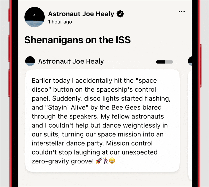 Snippet app, auto-scroll posts