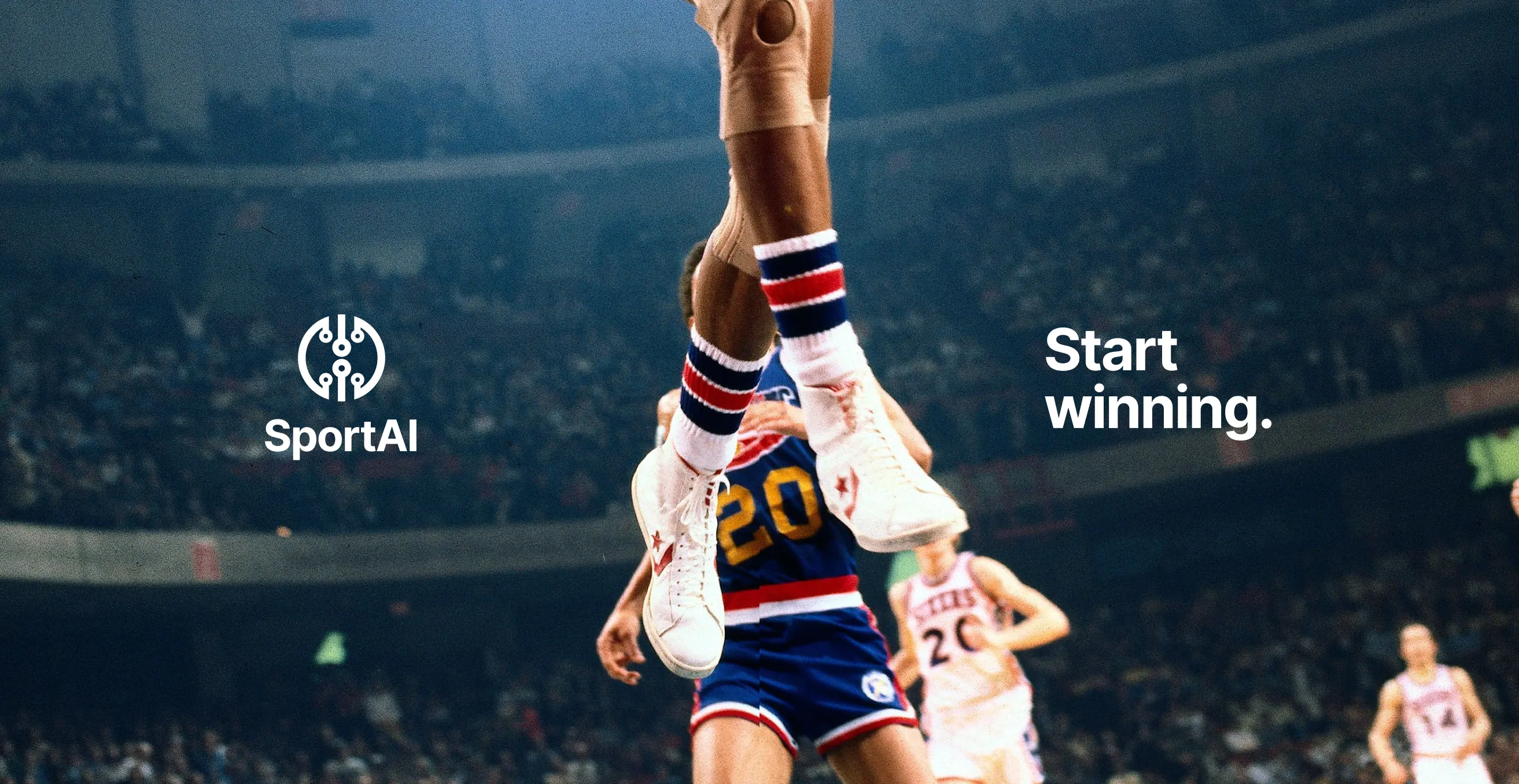 Marketing material for SportAI, an analytics platform for fantasy sports